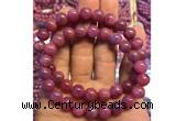 CGB2503 7.5 inches 9mm round ruby gemstone beaded bracelets