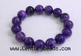 CGB2555 7.5 inches 14mm round charoite gemstone beaded bracelets