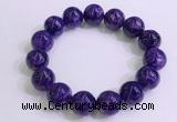 CGB2575 7.5 inches 14mm round charoite gemstone beaded bracelets