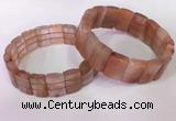 CGB2635 12*18mm faceted rectangle red rutilated quartz bracelets