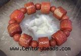 CGB3017 7.5 inches 15*19mm carved tube agate bracelet wholesale