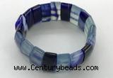 CGB3157 7.5 inches 11*23mm faceted rectangle agate bracelets
