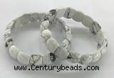 CGB3369 7.5 inches 10*15mm oval white howlite bracelets