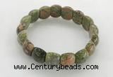 CGB3376 7.5 inches 10*15mm oval unakite bracelets wholesale