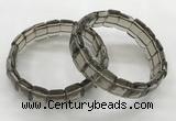 CGB3422 7.5 inches 12*15mm faceted rectangle smoky quartz bracelets