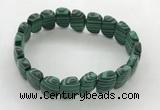 CGB3454 7.5 inches 10*15mm faceted marquise imitation malachite bracelets