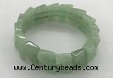 CGB3470 7.5 inches 12*17mm trapezoid green aventurine bracelets