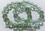 CGB4052 7.5 inches 12mm round green fluorite beaded bracelets