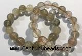 CGB4081 7.5 inches 12mm round golden rutilated quartz beaded bracelets