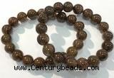 CGB4096 7.5 inches 11mm round rutilated quartz beaded bracelets