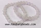 CGB4501 7.5 inches 9mm - 10mm round white moonstone beaded bracelets