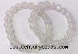 CGB4513 7.5 inches 10mm round white moonstone beaded bracelets