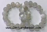 CGB4519 7.5 inches 14mm round white moonstone beaded bracelets