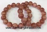 CGB4536 7.5 inches 14mm round golden sunstone beaded bracelets