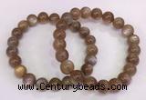 CGB4549 7.5 inches 9mm - 10mm round sunstone beaded bracelets