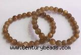 CGB4564 7.5 inches 8mm round golden sunstone beaded bracelets