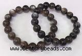 CGB4574 7.5 inches 11mm - 12mm round black sunstone beaded bracelets