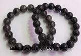 CGB4578 7.5 inches 12mm round black sunstone beaded bracelets