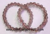 CGB4637 7mm - 8mm round red rutilated quartz beaded bracelets