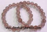 CGB4638 9mm round red rutilated quartz beaded bracelets