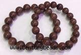 CGB4647 10mm - 11mm round red rutilated quartz beaded bracelets