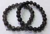 CGB4652 9mm round black rutilated quartz beaded bracelets