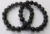 CGB4653 10mm - 11mm round black rutilated quartz beaded bracelets