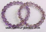CGB4661 8mm - 9mm round purple phantom quartz beaded bracelets