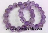 CGB4664 14mm - 15mm round purple phantom quartz beaded bracelets