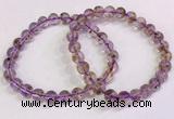 CGB4666 7mm round purple phantom quartz beaded bracelets