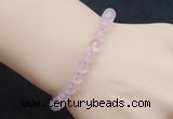 CGB5000 6mm, 8mm round rose quartz beads stretchy bracelets