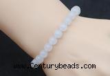 CGB5007 6mm, 8mm round white jade beads stretchy bracelets