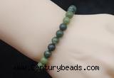 CGB5015 6mm, 8mm round Canadian jade beads stretchy bracelets