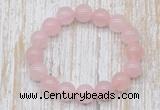 CGB5301 10mm, 12mm round rose quartz beads stretchy bracelets