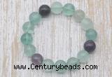 CGB5306 10mm, 12mm round fluorite beads stretchy bracelets