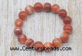 CGB5336 10mm, 12mm round red banded agate beads stretchy bracelets