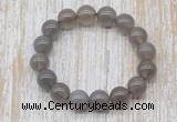 CGB5342 10mm, 12mm round grey agate beads stretchy bracelets