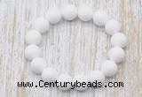 CGB5358 10mm, 12mm round white candy jade beads stretchy bracelets