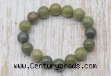 CGB5362 10mm, 12mm round Canadian jade beads stretchy bracelets