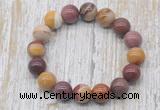 CGB5387 10mm, 12mm round mookaite beads stretchy bracelets