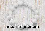 CGB5500 10mm, 12mm round matte white howlite beads stretchy bracelets