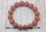 CGB5511 10mm, 12mm round matte red jasper beads stretchy bracelets