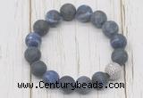 CGB5821 10mm, 12mm matte sodalite beads with zircon ball charm bracelets