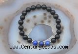 CGB6419 8mm round golden obsidian & lapis lazuli  beaded bracelets