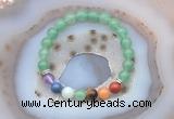 CGB6429 8mm round green aventurine 7 chakra beads bracelet wholesale