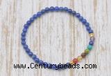 CGB7015 7 chakra 4mm lapis lazuli beaded meditation yoga bracelets