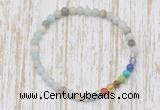 CGB7051 7 chakra 4mm amazonite beaded meditation yoga bracelets