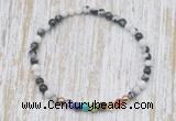 CGB7076 7 chakra 4mm black & white jasper beaded meditation yoga bracelets