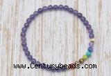 CGB7092 7 chakra 4mm amethyst beaded meditation yoga bracelets