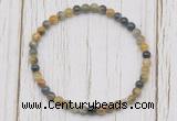 CGB7201 4mm tiny golden & blue tiger eye beaded meditation yoga bracelets